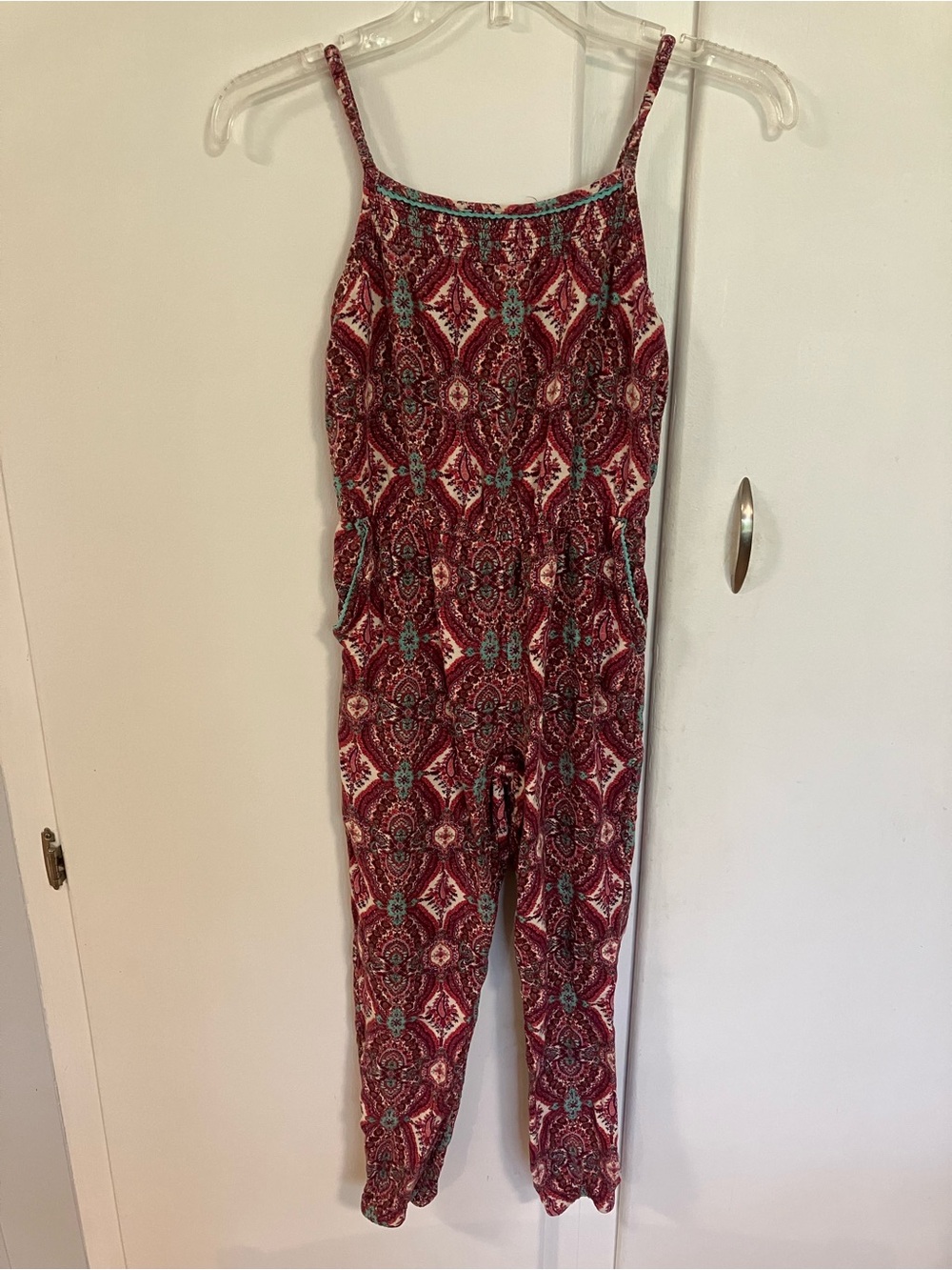 Fat Face Red Paisley Sleeveless Jumpsuit